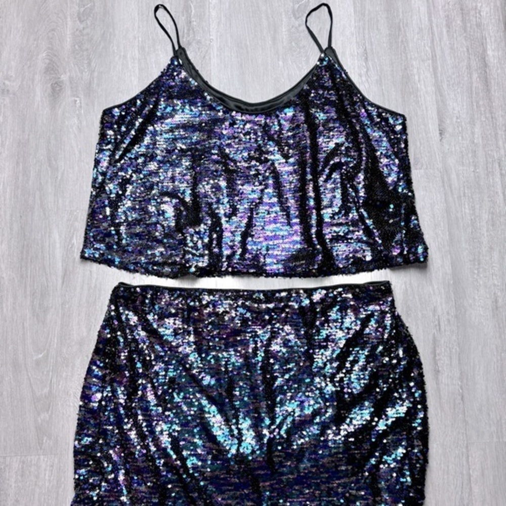 Soprano Black and Purple Sequin Dress